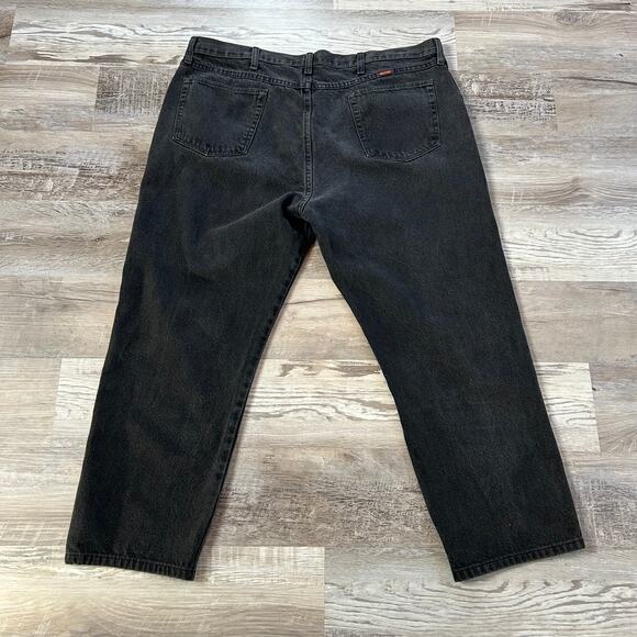 Vintage 90s Rustler Black Jeans Size 42x30 Straight Leg 100% Cotton Made Mexico - Picture 3 of 8